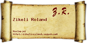 Zikeli Roland névjegykártya